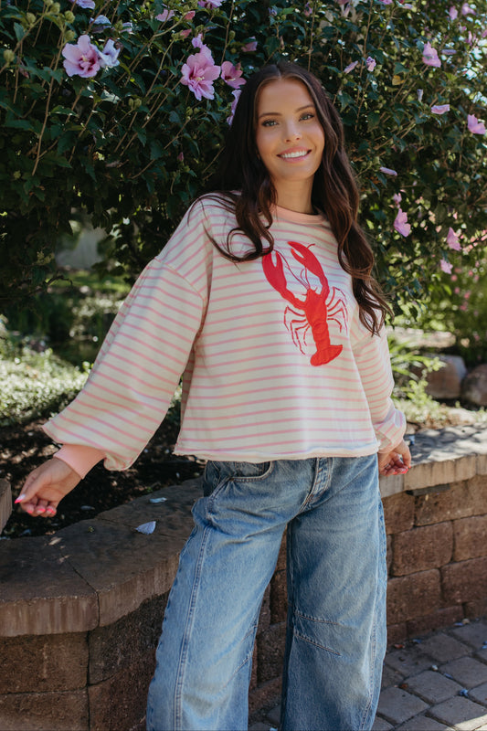 THE LARA LOBSTER STRIPE SWEATSHIRT