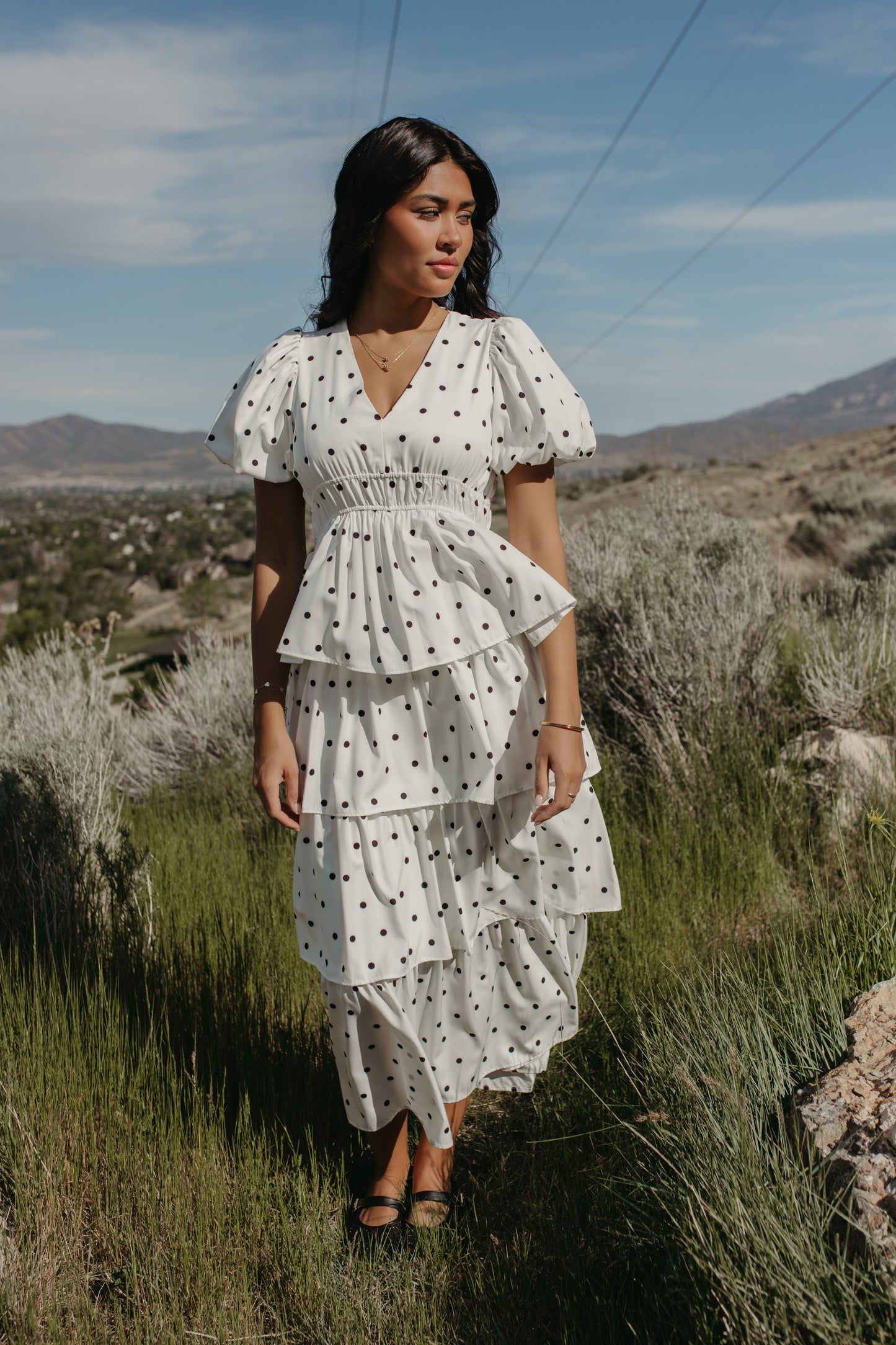 THE SCOTTIE RUFFLED POLKA DOT DRESS