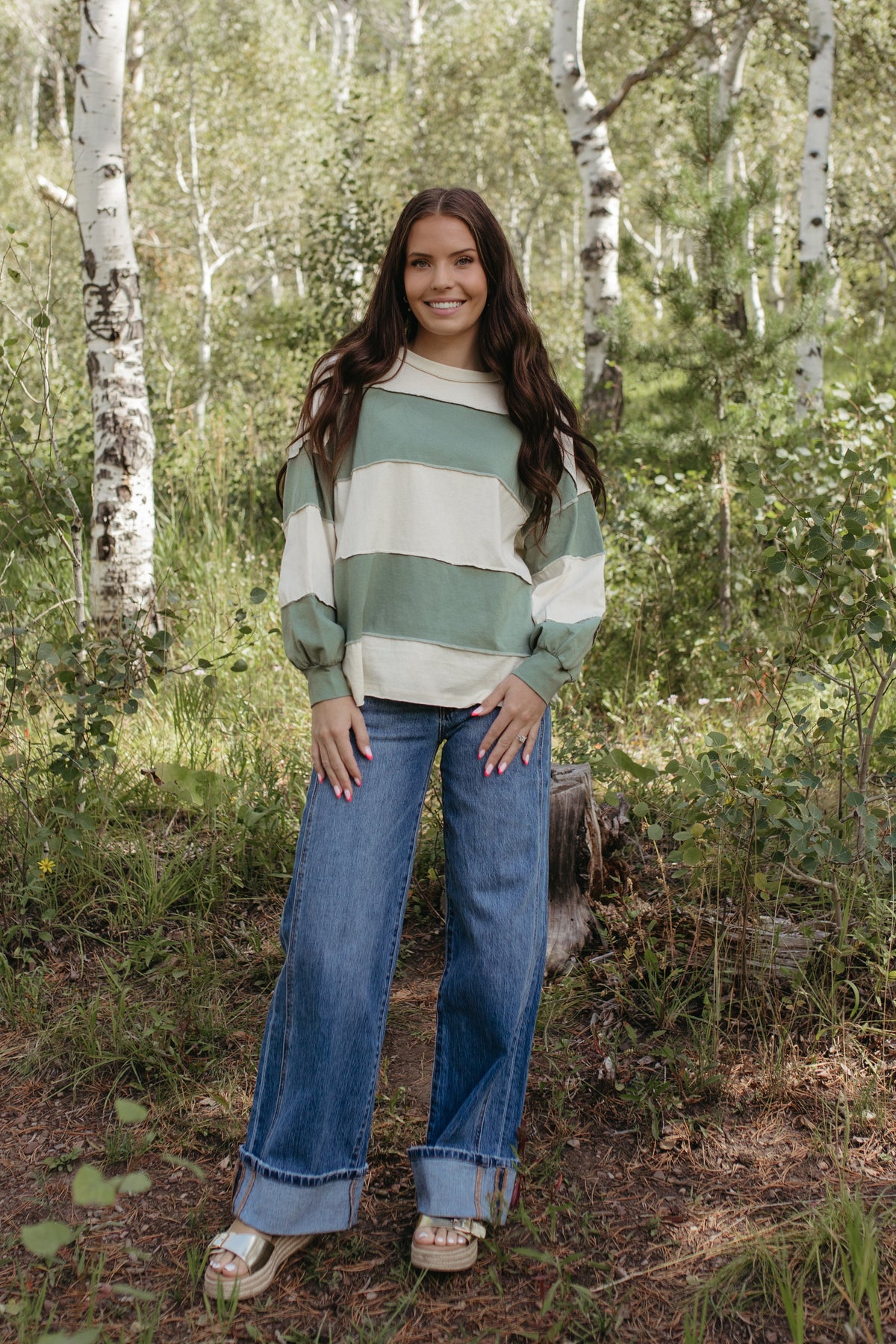 THE HAYES HARBOR STRIPED PULLOVER IN GREEN