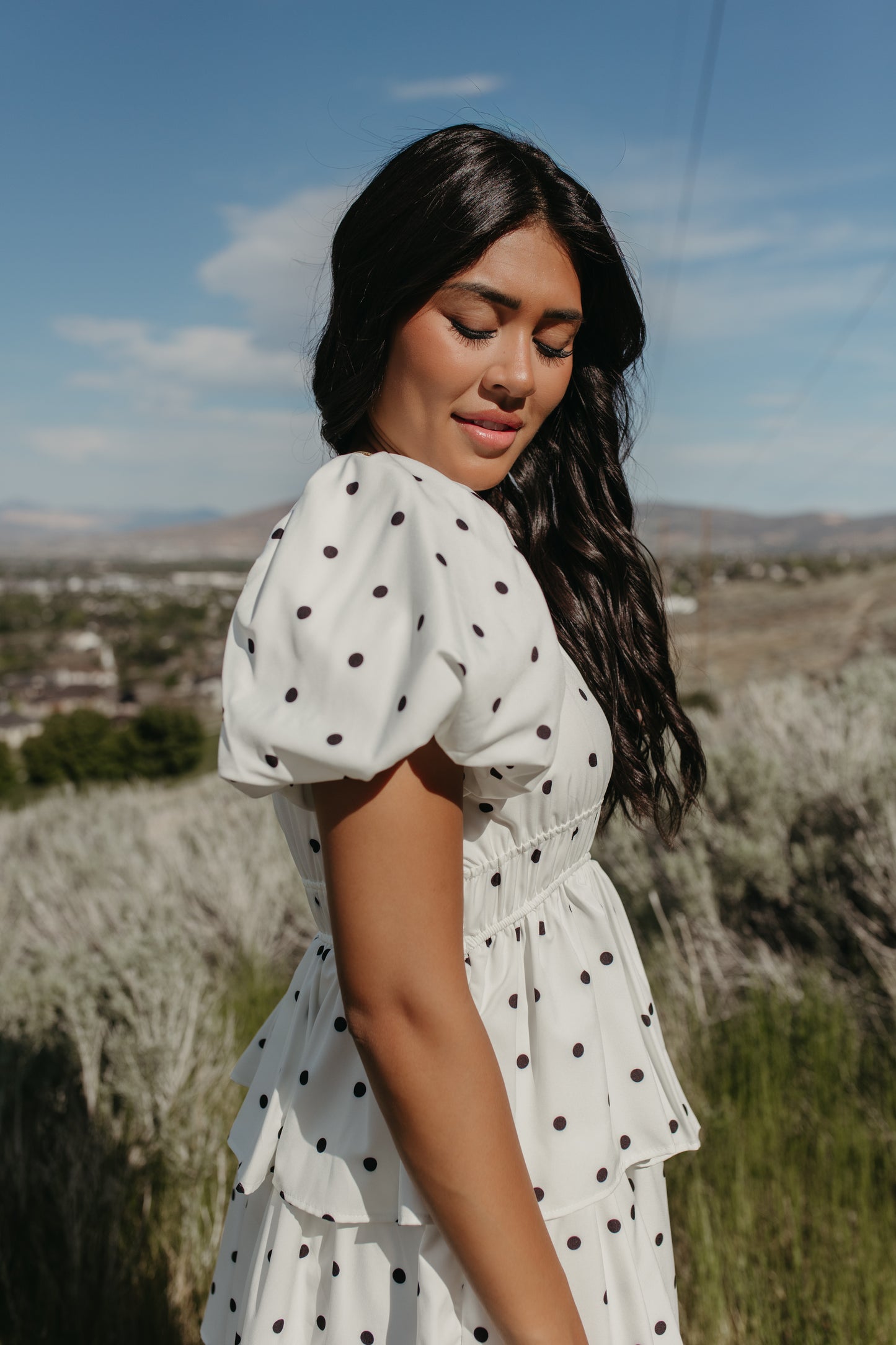 THE SCOTTIE RUFFLED POLKA DOT DRESS