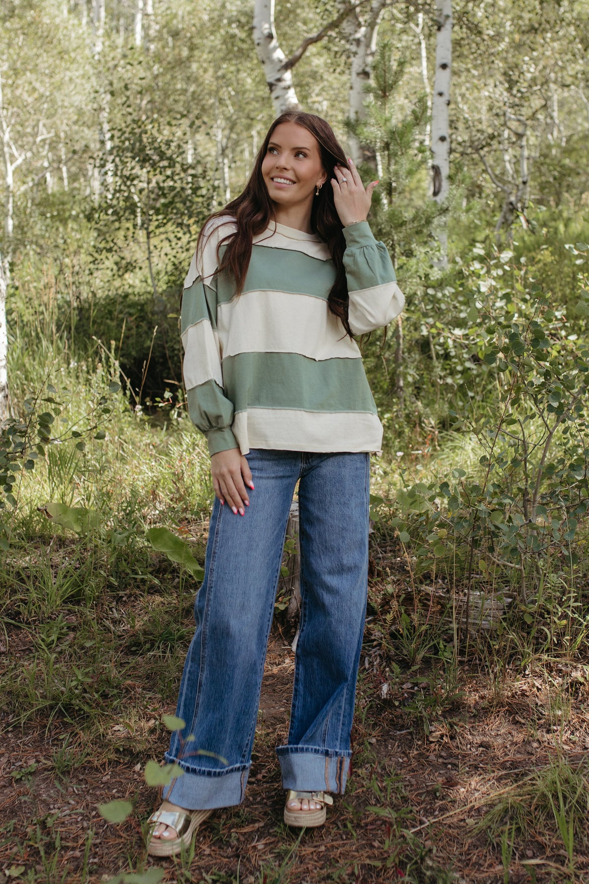 THE HAYES HARBOR STRIPED PULLOVER IN GREEN
