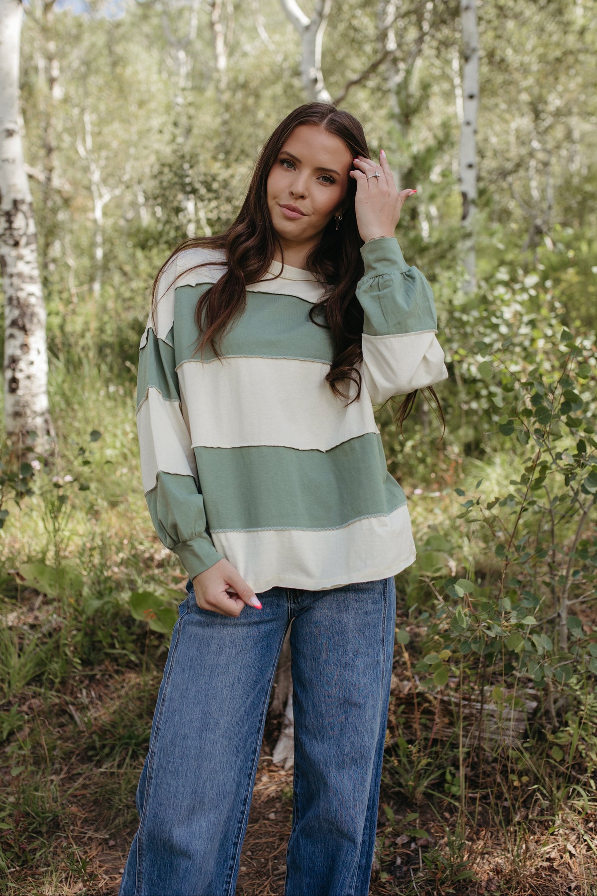 THE HAYES HARBOR STRIPED PULLOVER IN GREEN