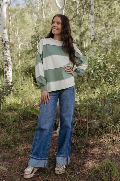 THE HAYES HARBOR STRIPED PULLOVER IN GREEN