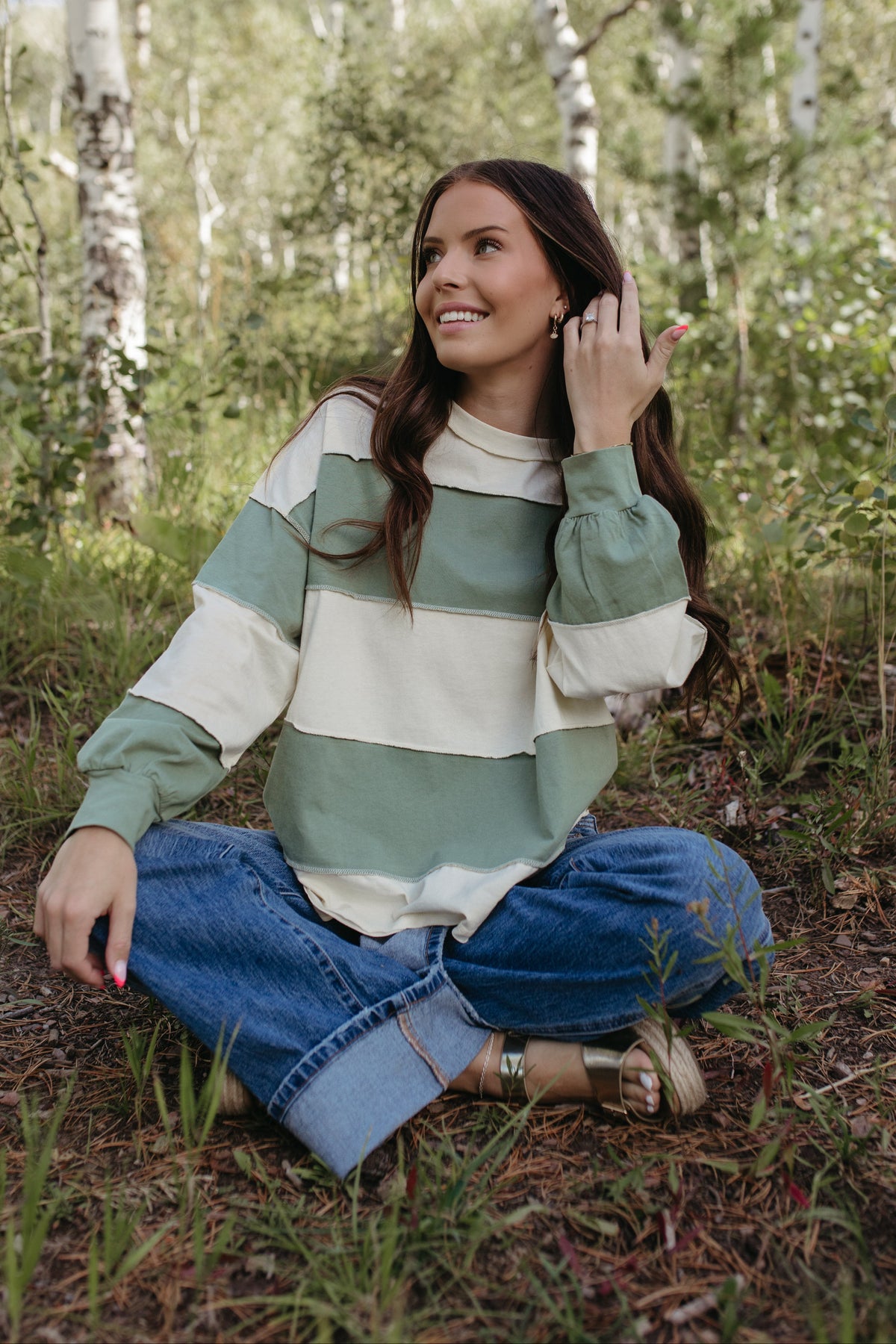 THE HAYES HARBOR STRIPED PULLOVER IN GREEN