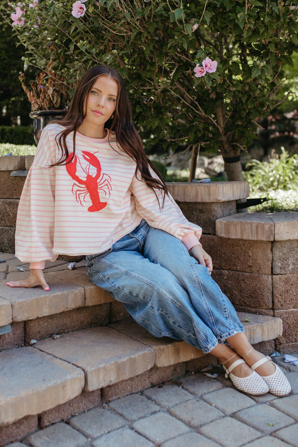THE LARA LOBSTER STRIPE SWEATSHIRT