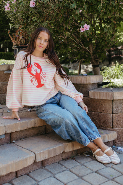 THE LARA LOBSTER STRIPE SWEATSHIRT