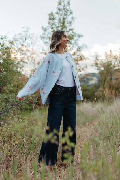 THE ROSIE CARDIGAN IN BLUE