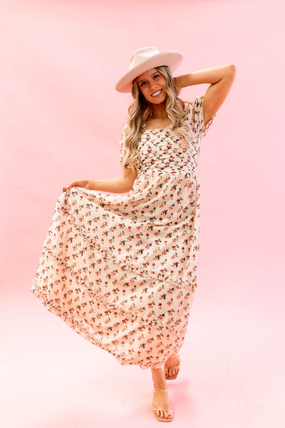 THE ANNALISE MAXI DRESS IN ROSE FLORAL BY PINK DESERT