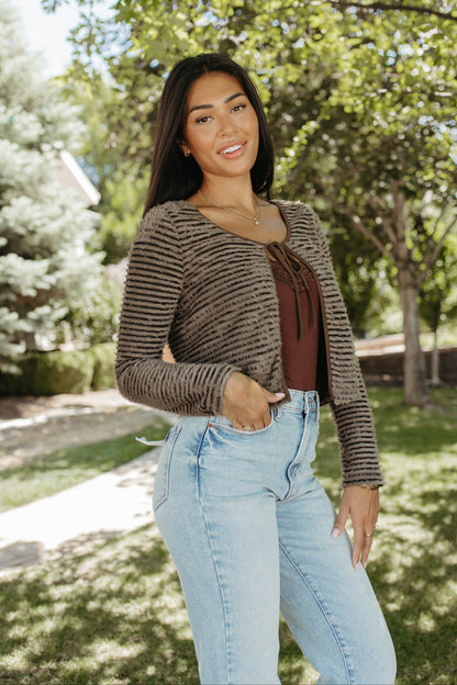 THE SIENNA FUZZY CARDIGAN
