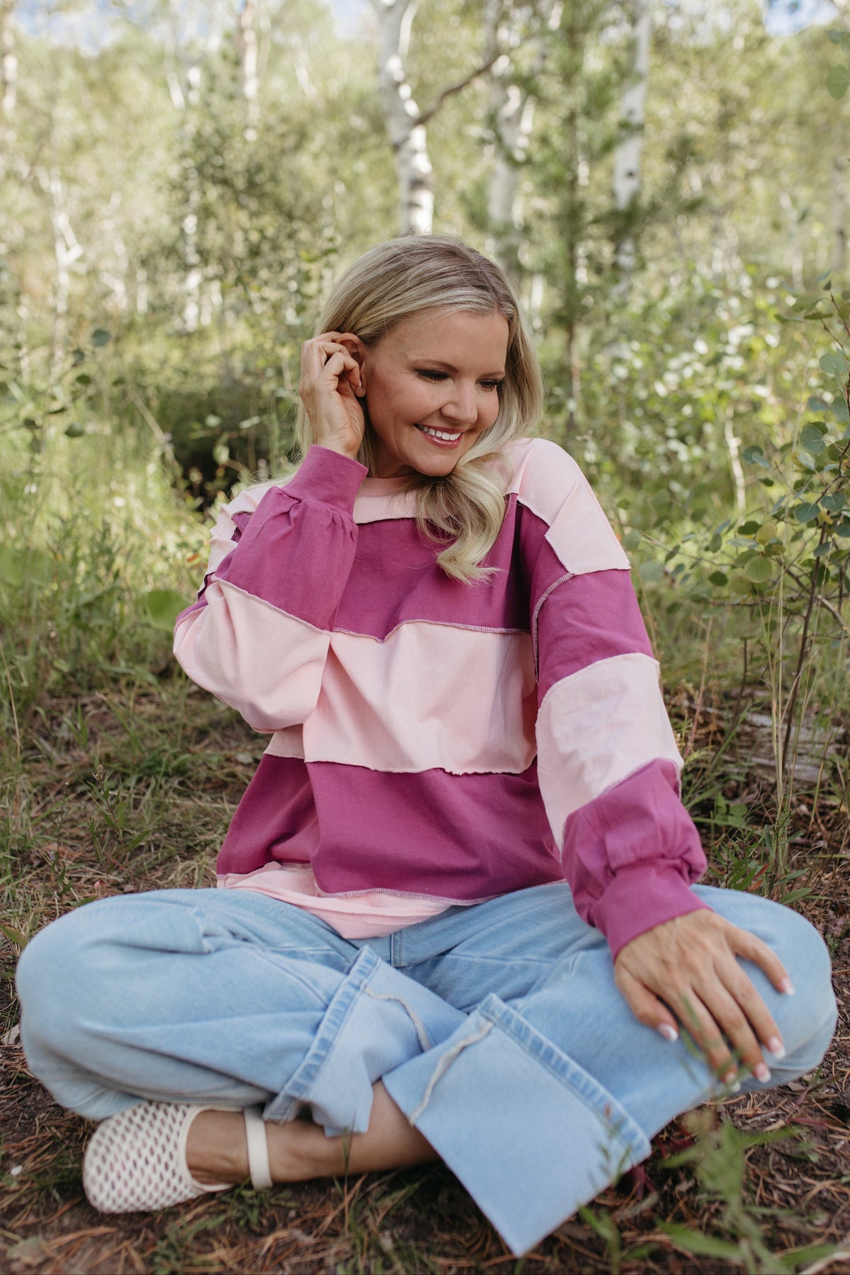 THE HAYES HARBOR PULLOVER TOP IN PINK MAUVE