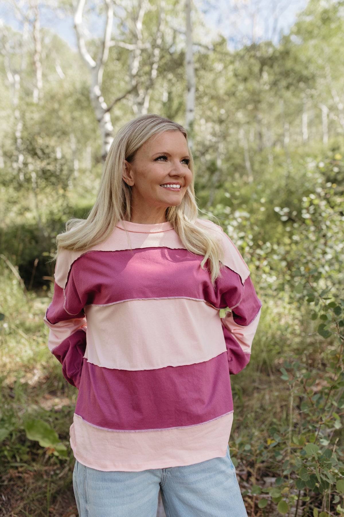 THE HAYES HARBOR PULLOVER TOP IN PINK MAUVE