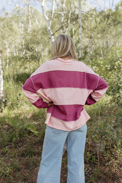 THE HAYES HARBOR PULLOVER TOP IN PINK MAUVE