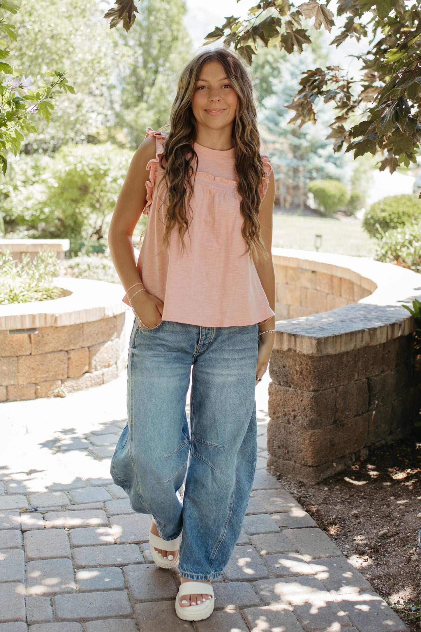 THE SERENA RUFFLE TOP IN PINK