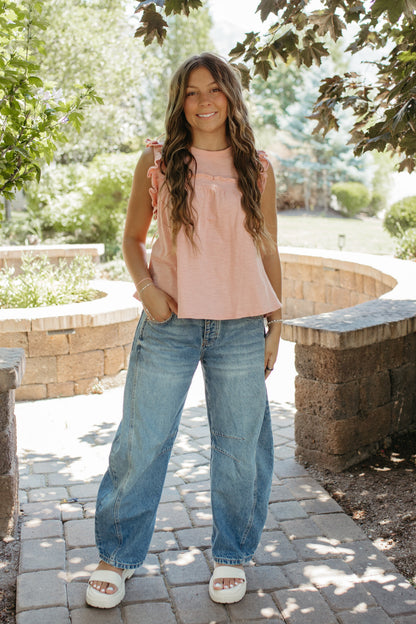 THE SERENA RUFFLE TOP IN PINK