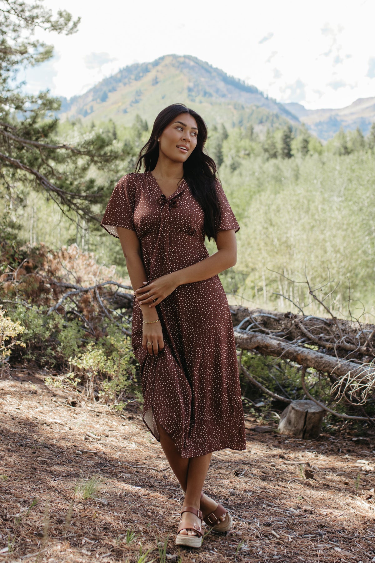 THE ROSA POLKA DOT MIDI DRESS