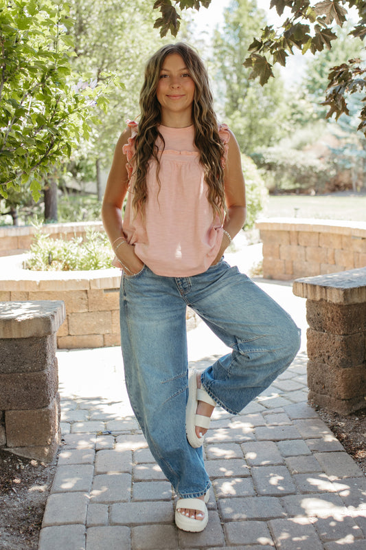 THE SERENA RUFFLE TOP IN PINK