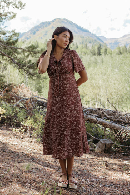 THE ROSA POLKA DOT MIDI DRESS