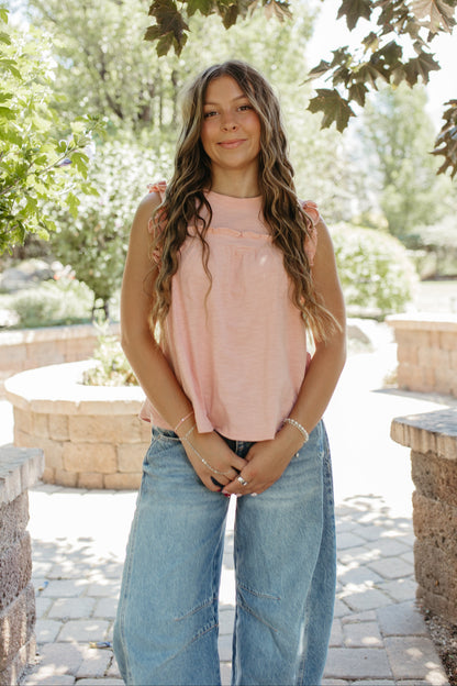 THE SERENA RUFFLE TOP IN PINK