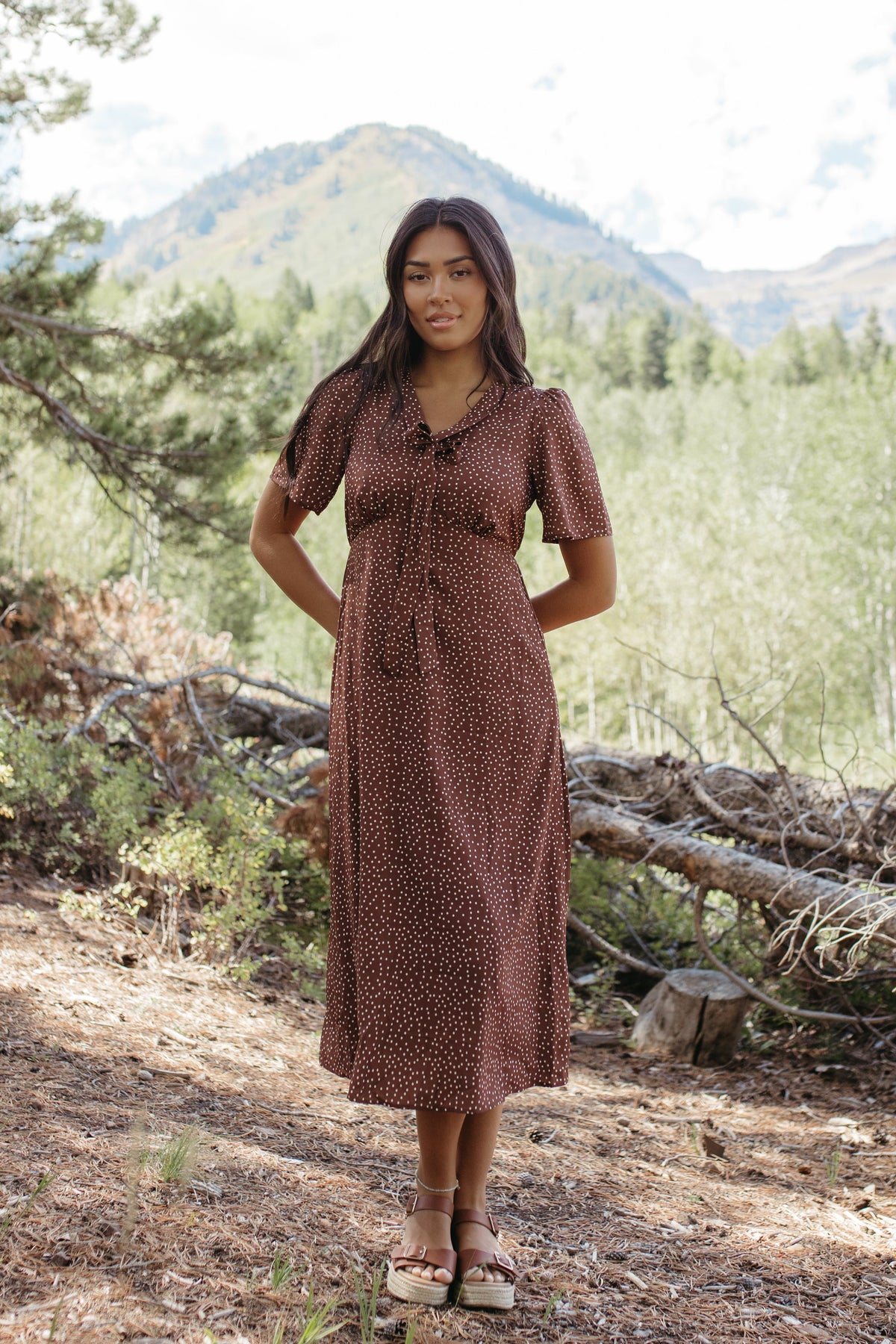 THE ROSA POLKA DOT MIDI DRESS