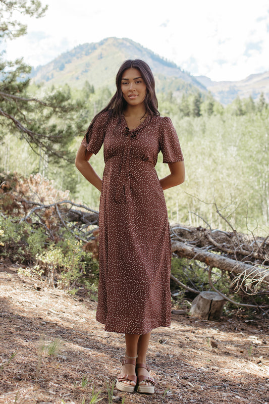 THE ROSA POLKA DOT MIDI DRESS
