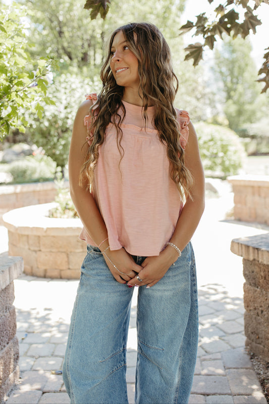 THE SERENA RUFFLE TOP IN PINK