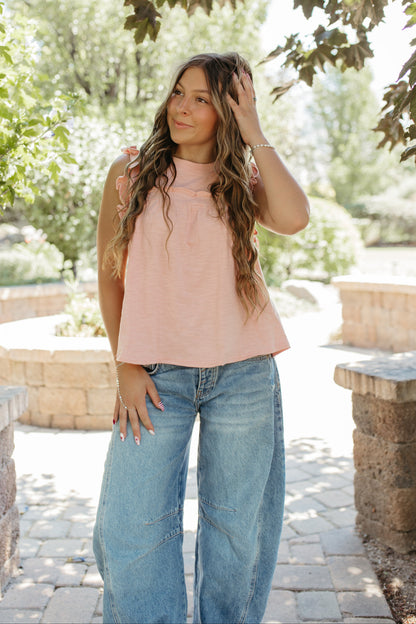 THE SERENA RUFFLE TOP IN PINK