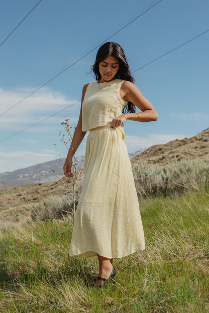 THE HADLEY YELLOW LINEN TOP AND BOTTOM