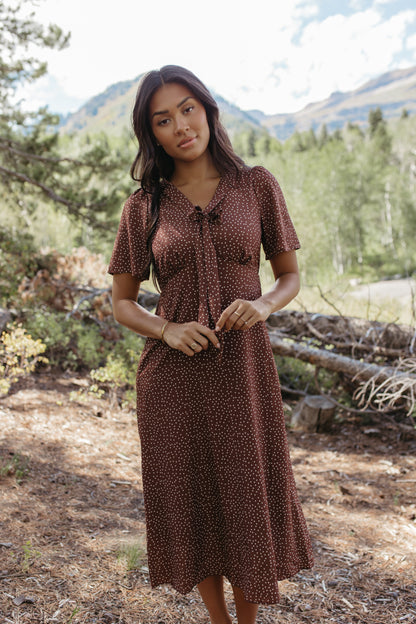 THE ROSA POLKA DOT MIDI DRESS