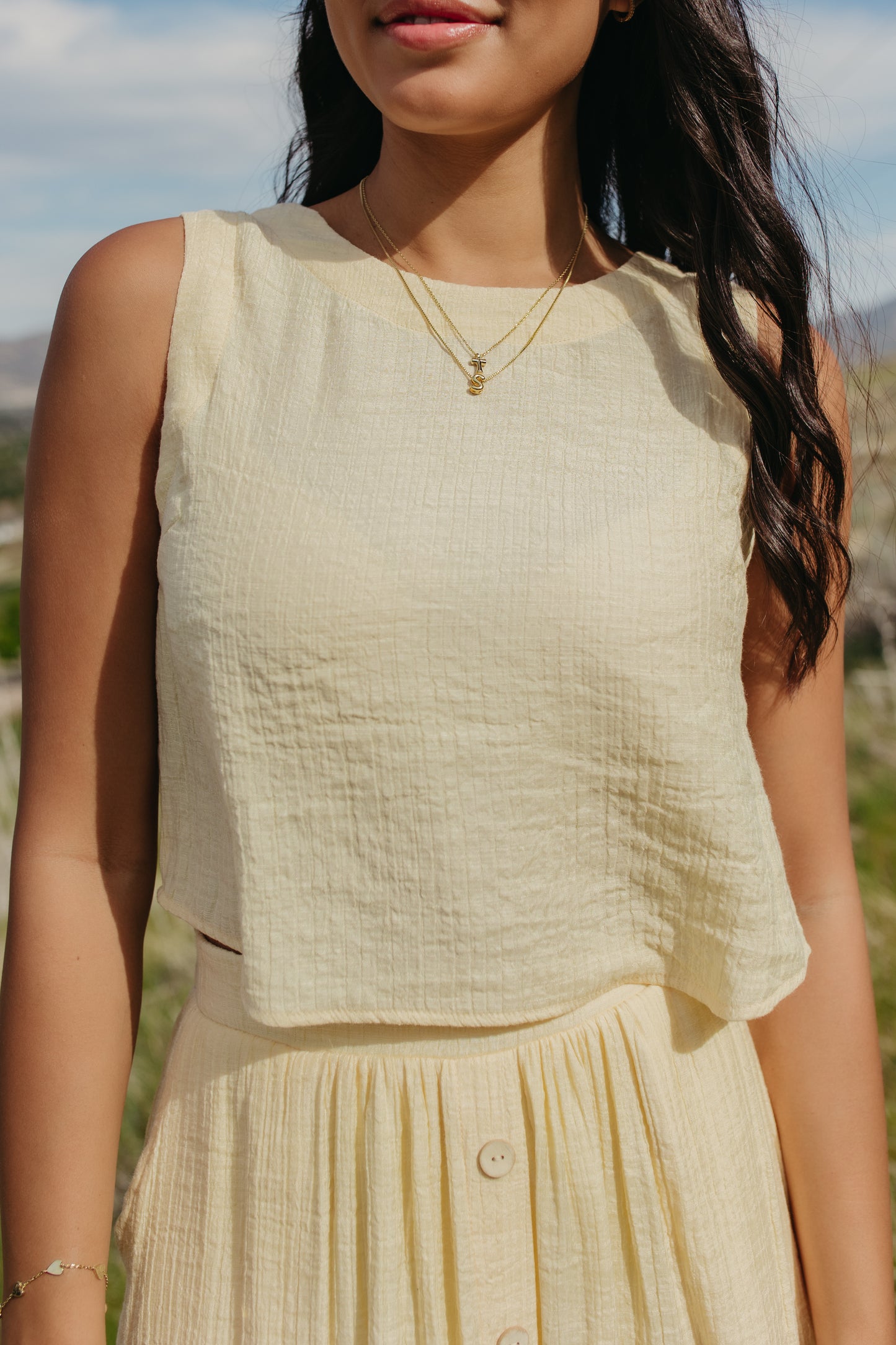 THE HADLEY YELLOW LINEN TOP AND BOTTOM