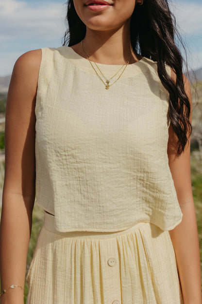 THE HADLEY YELLOW LINEN TOP AND BOTTOM
