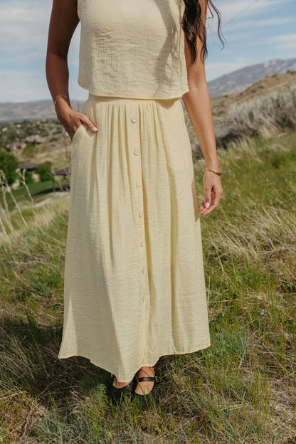 THE HADLEY YELLOW LINEN TOP AND BOTTOM