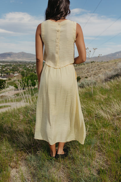 THE HADLEY YELLOW LINEN TOP AND BOTTOM