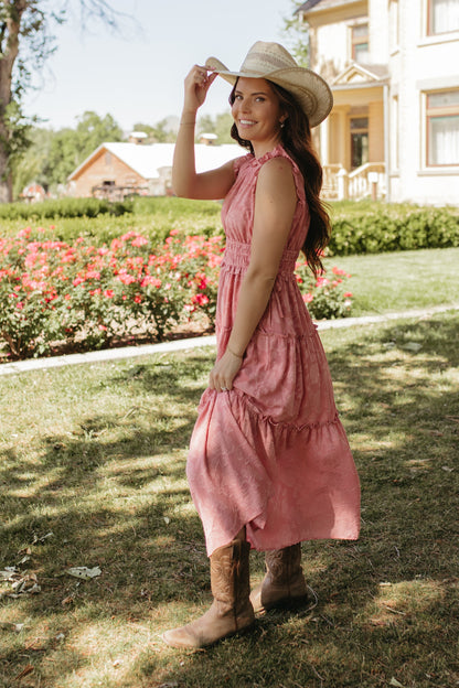 THE PHOENIX FLORAL TIERED SLEEVELESS DRESS