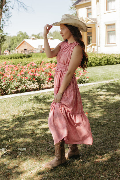 THE PHOENIX FLORAL TIERED SLEEVELESS DRESS