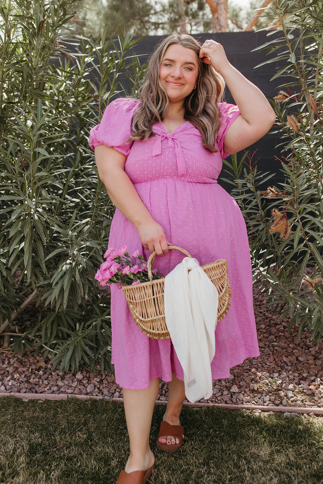 THE PAISLEY TIE FRONT SWISS DAISY DRESS IN ORCHID BY PINK DESERT