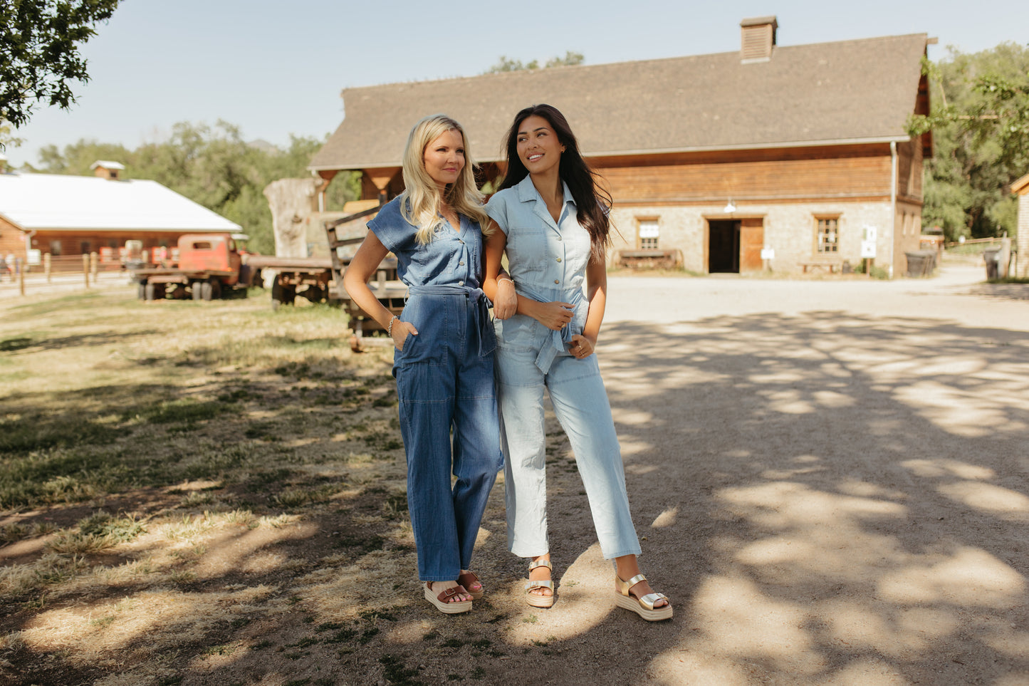 THE GEORGIA BELTED JUMPSUIT IN MEDIUM DENIM