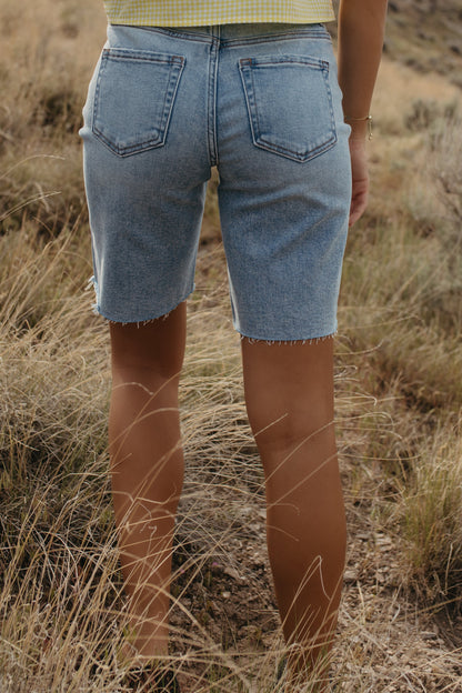 IVY HIGH RISE BERMUDA SHORT IN MEDIUM DENIM