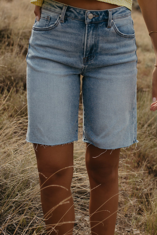 IVY HIGH RISE BERMUDA SHORT IN MEDIUM DENIM