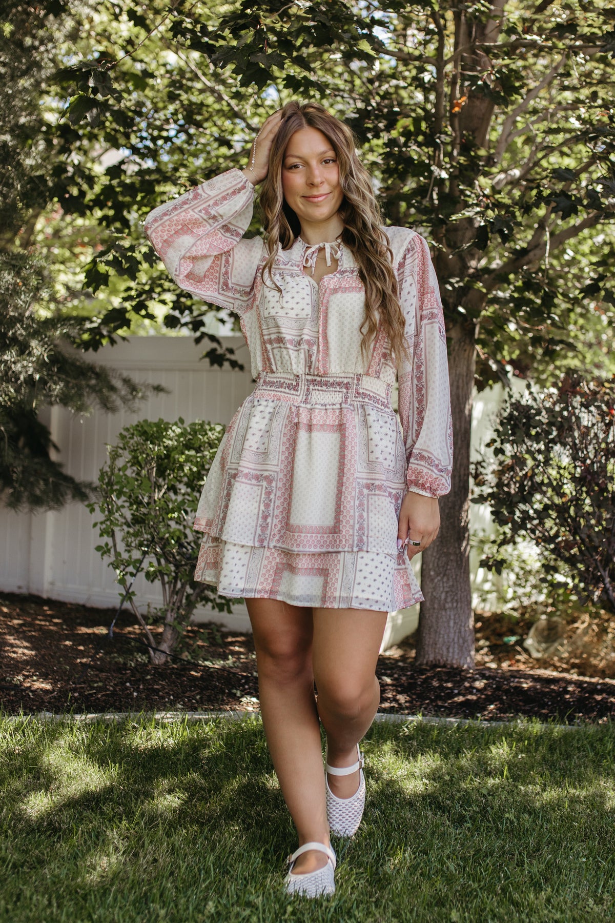THE TINSLEY CHIFFON MIDI DRESS IN IVORY