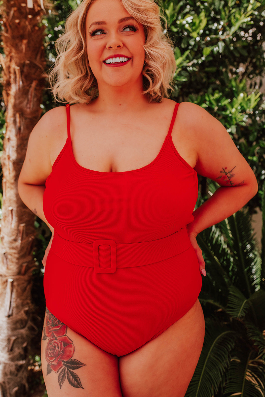 Red plus size bathing suit 2025