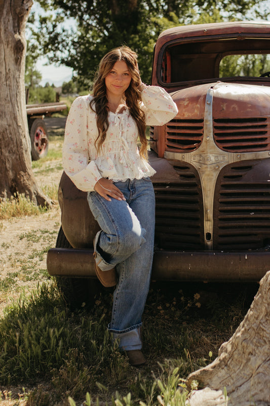 THE ROWAN FLORAL LACE TRIM BLOUSE