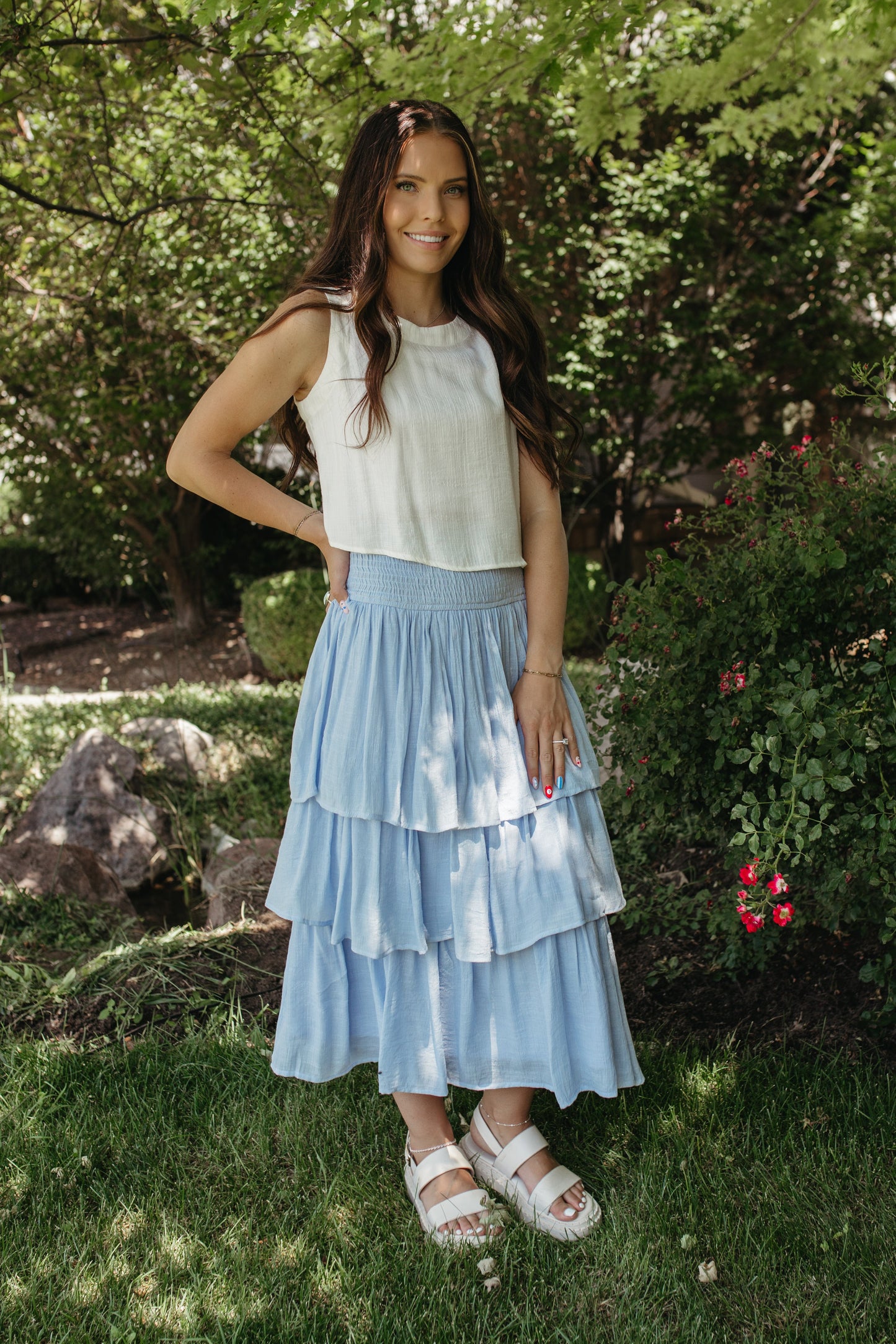 THE EMBERLY BUTTON DOWN BACK TANK