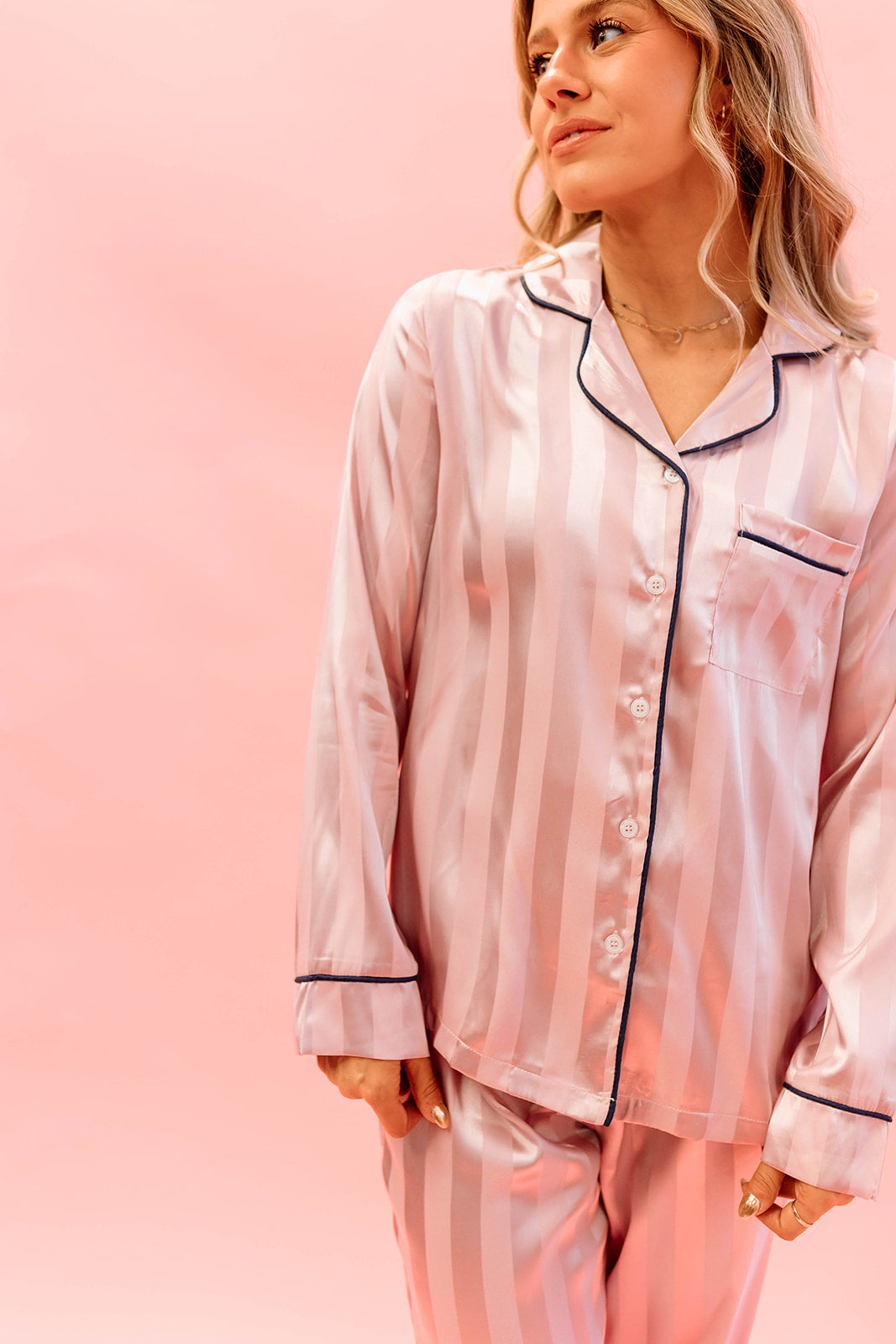 THE SATIN PAJAMAS IN DUSTY PINK