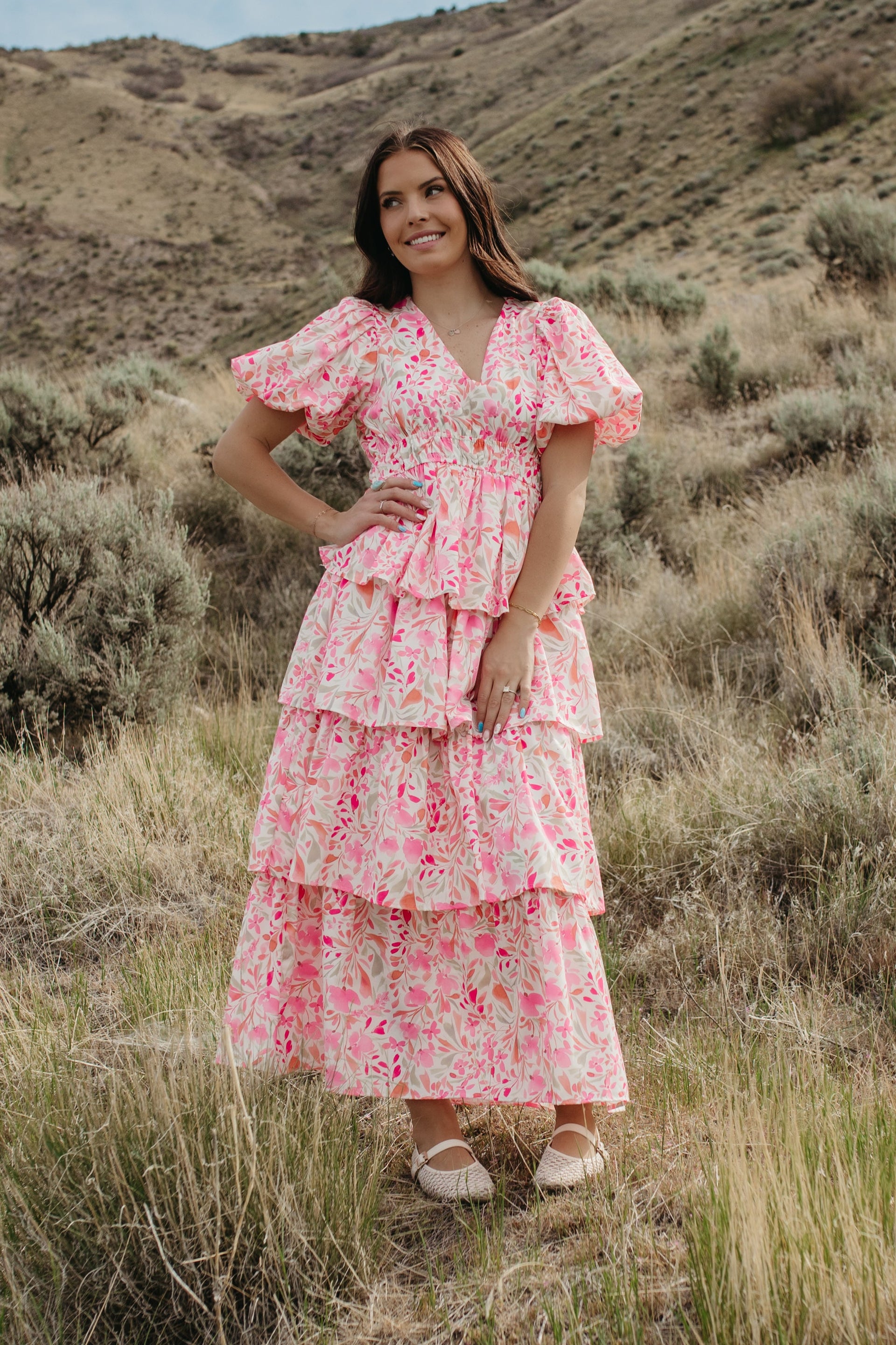ruffled floral maxi dress THE LENNON Small Short-Mini neck neckline 14 Keto Salad Dressing Size & Color:[Black] 41 EU /25.6-26 cm