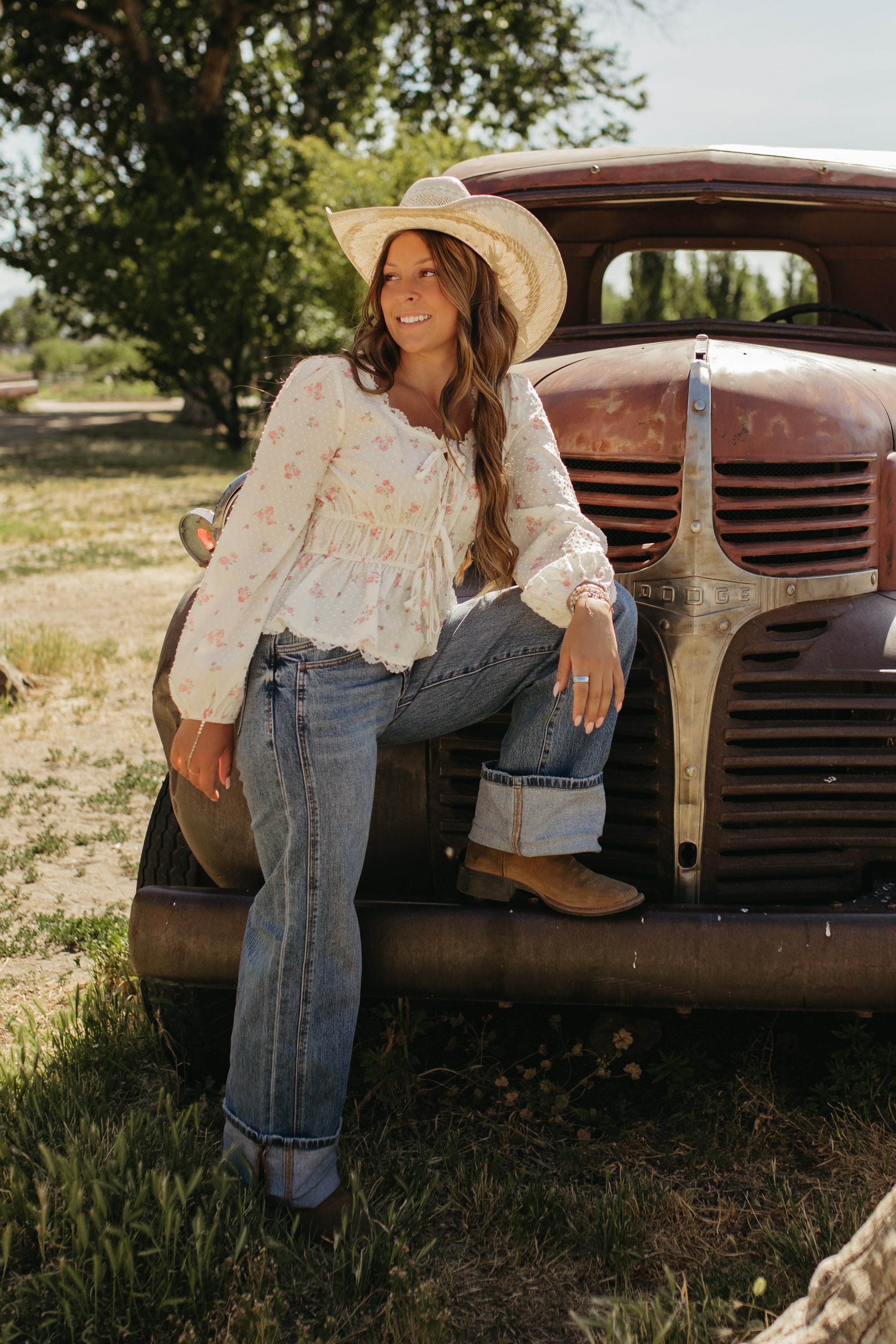THE ROWAN FLORAL LACE TRIM BLOUSE – Pink Desert