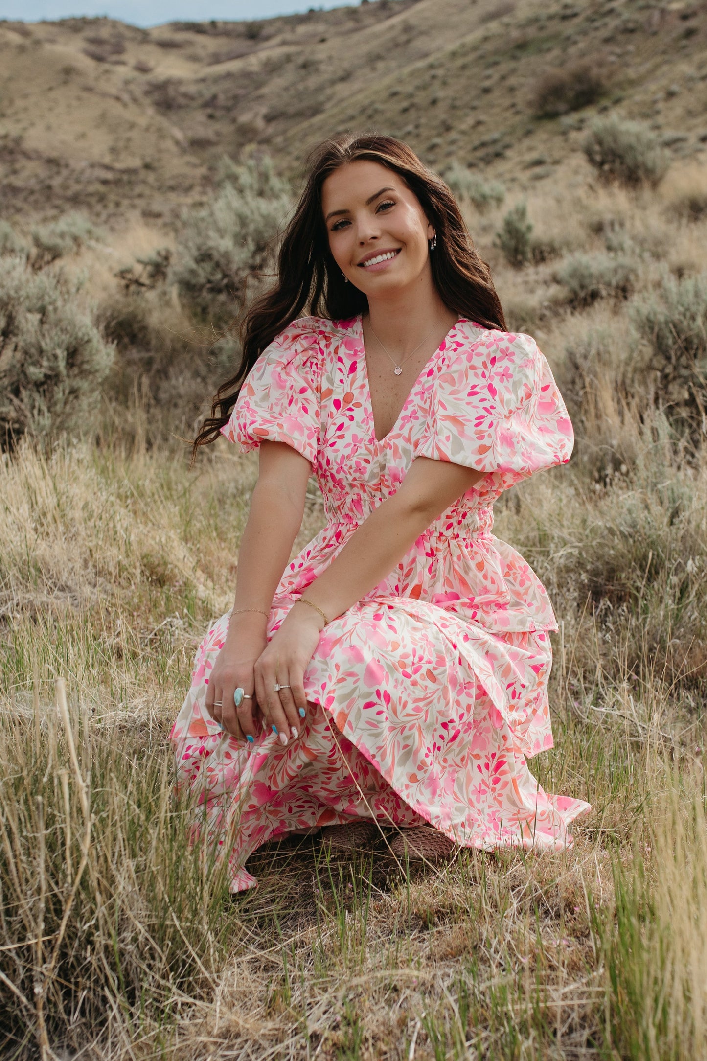 THE LENNON RUFFLED FLORAL DRESS