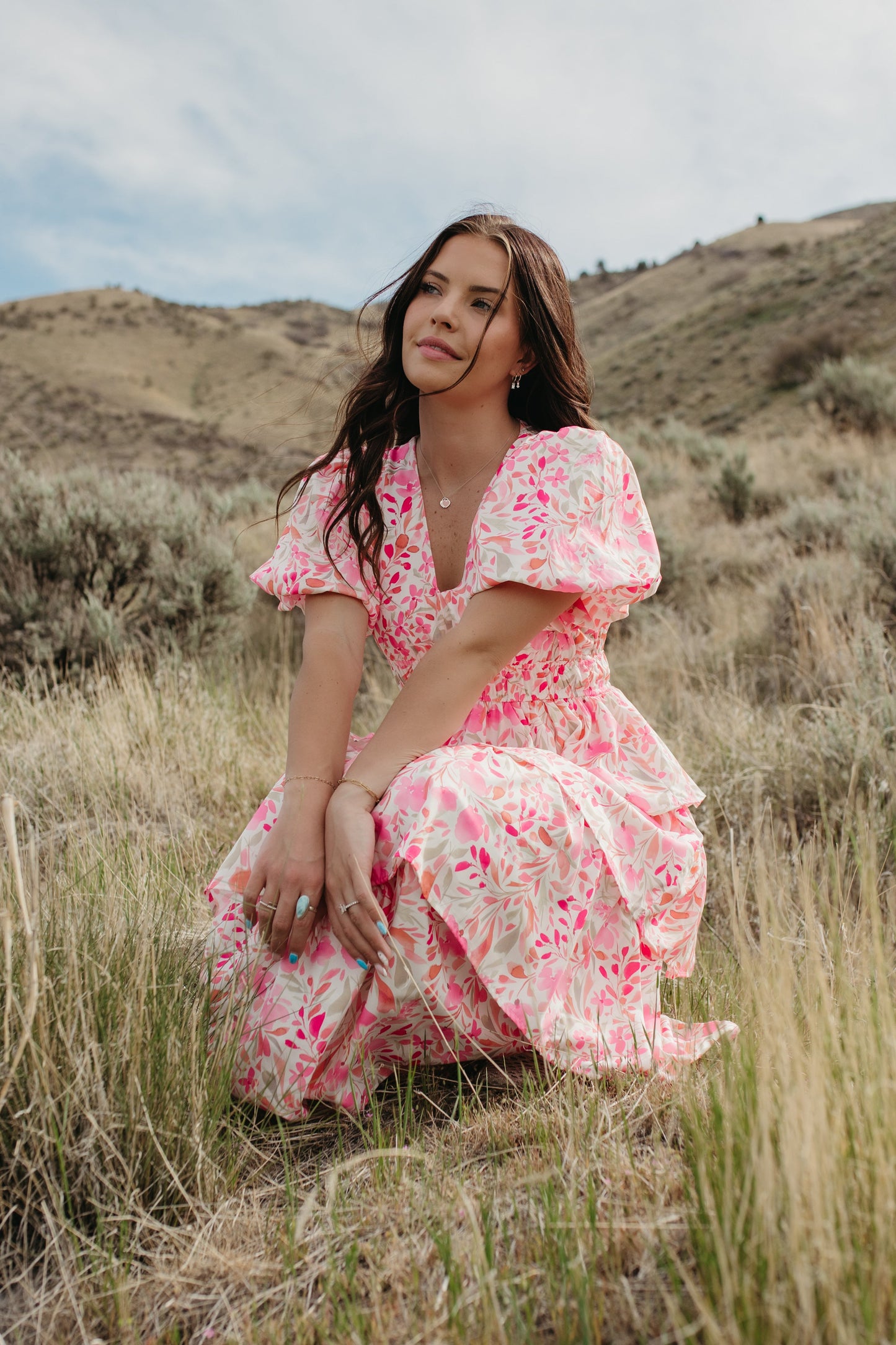 THE LENNON RUFFLED FLORAL DRESS