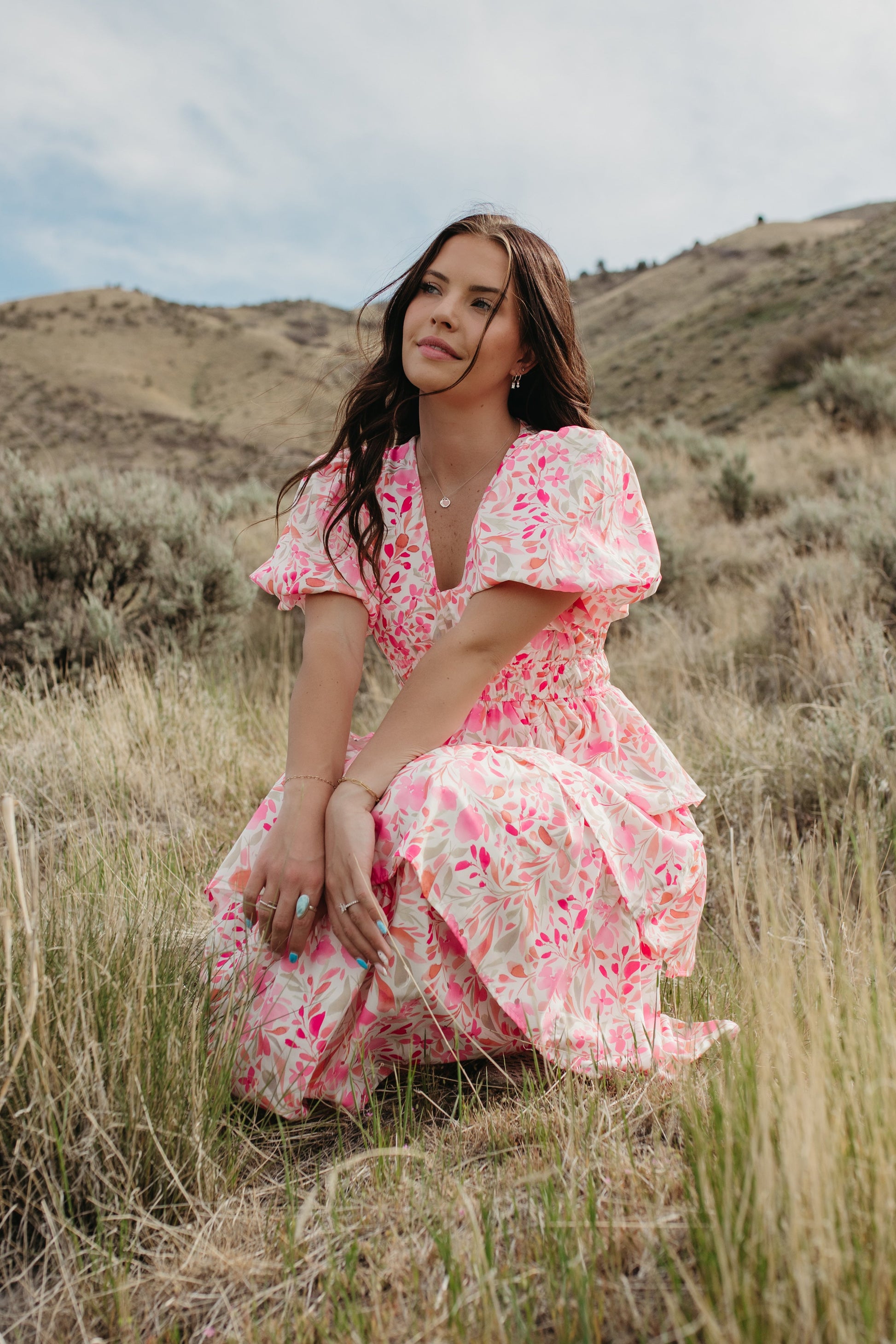 THE LENNON RUFFLED FLORAL DRESS Small