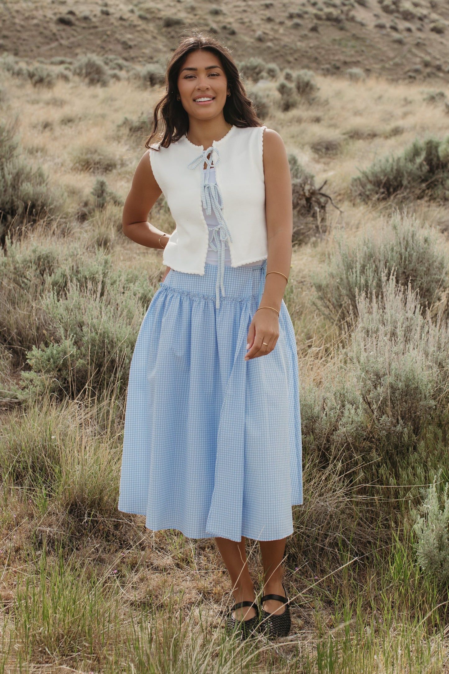 THE HALLIE RUFFLED GINGHAM SKIRT