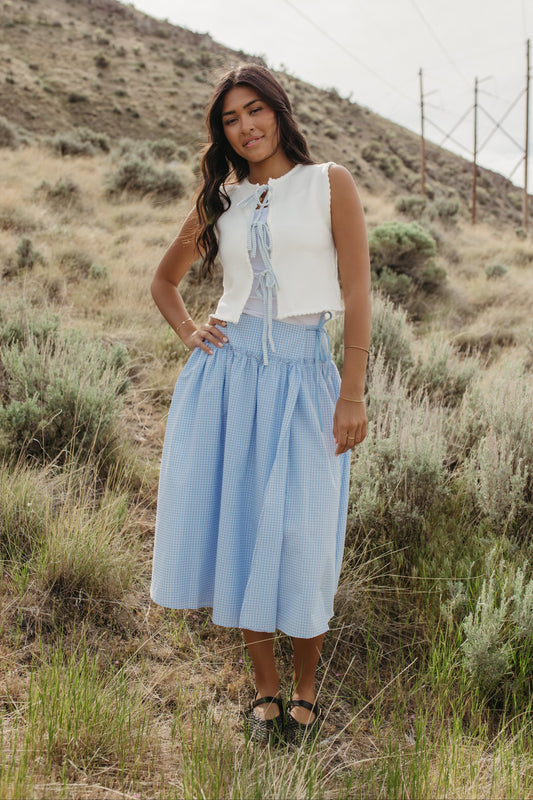 THE HALLIE RUFFLED GINGHAM SKIRT